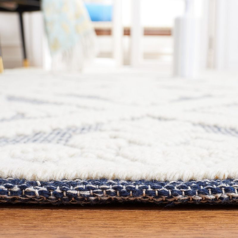 Vermont VRM306 Hand Woven Area Rug - Ivory/Navy - 6'x6' - Safavieh.