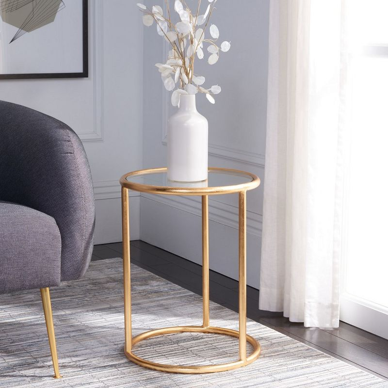 Shay Accent Table - FOX2523B - Gold/Clear - Safavieh Couture