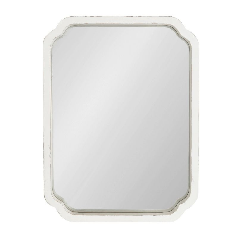 Kate & Laurel All Things Decor 18"x24" Marston Farmhouse Rectangle Wall Mirror White: No Assembly, Wood Frame, Wall Mount