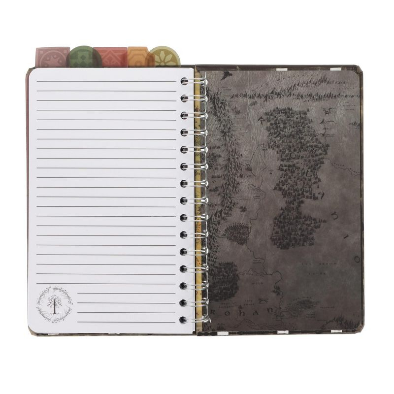 Silver Buffalo The Lord Of The Rings Map Of Middle-earth 5-Tab Spiral Notebook With 75 Sheets