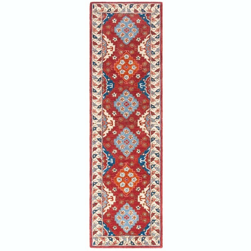 Antiquity AT509 Hand Tufted Runner Rug - Red/Blue - 2'3"x8' - Safavieh.
