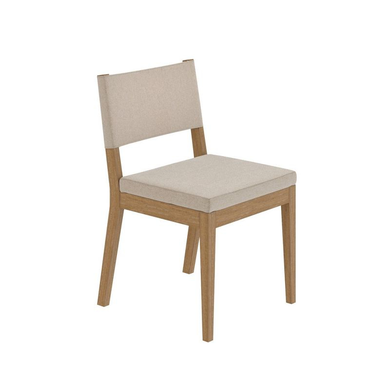 44" Linus Wood Sling Back Chair with Cushion, Flax Upholstery - Nathan James: Easy 20 Min Assembly