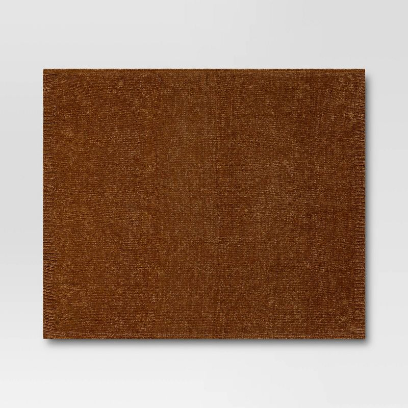 Shine Chenille Throw Blanket Brown - Project 62™: Midweight Reversible Couch Blanket, 50x60in, Machine Washable