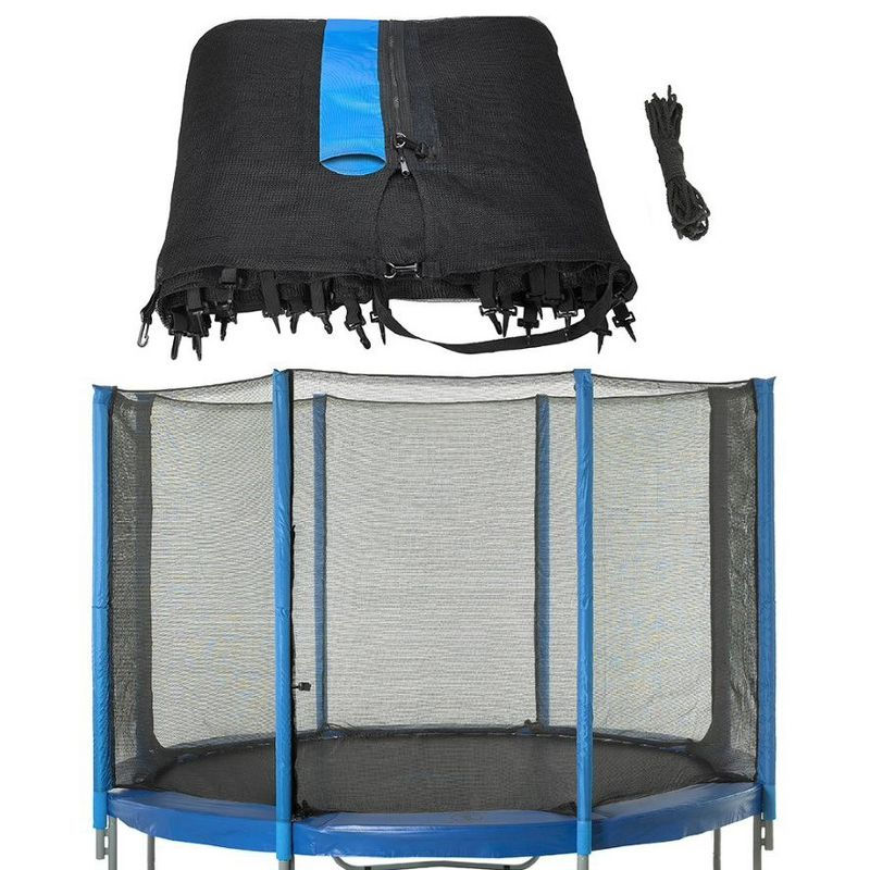Upper Bounce Trampoline Net, Fits 14 ft Round Trampoline using 8 Straight Poles - Installs Outside of Frame