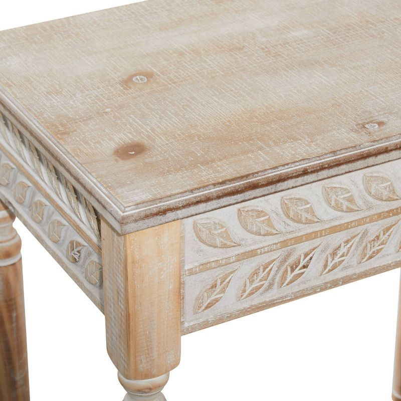 Set of 2 Farmhouse Wood Accent Tables Light Brown - Olivia & May: No Assembly Required, Living Room Furniture Set