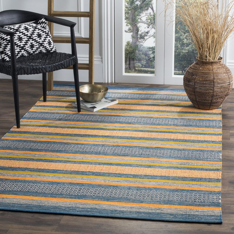 Montauk MTK213 Hand Woven Indoor Area Rug - Blue/Orange - 5'x8' - Safavieh.