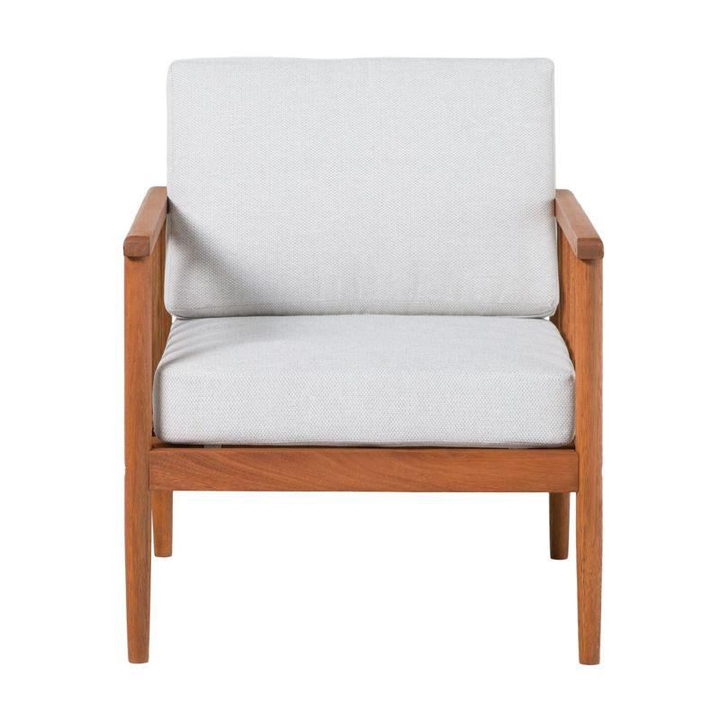 Osparple Contemporary Outdoor Patio Chairs Patio Accent Chair Lounge Chair for Living Room, Sunroom, or Patio Relaxation, Brown