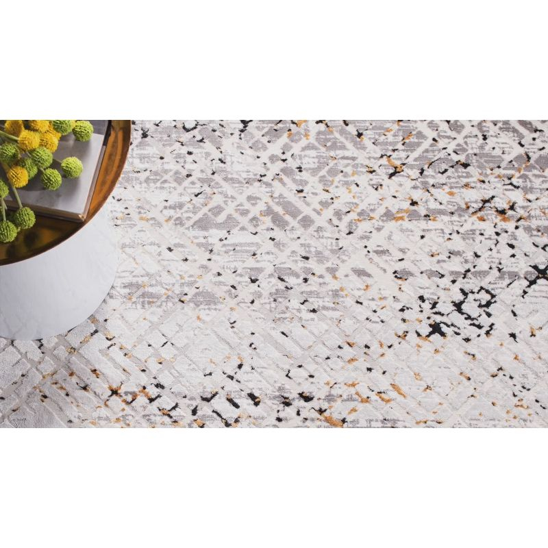 Amalfi AMF552 Power Loomed Area Rug - Cream/Charcoal - 5'3"x7'6" - Safavieh.