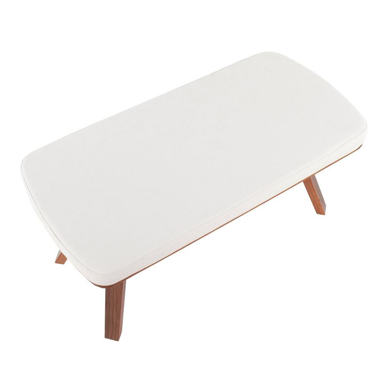 42" Folia Bench Polyester/Wood Walnut/Cream - LumiSource