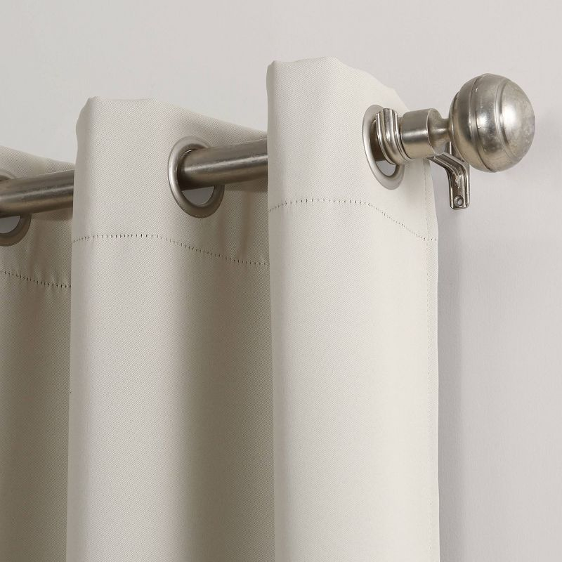 54"x84" Sun Zero Blackout Kenneth Energy Saving Grommet Curtain Panel Cream