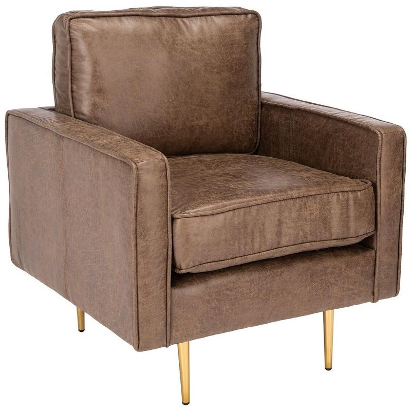 Paityn Accent Chair - ACH2000 - Brown/Gold - Safavieh