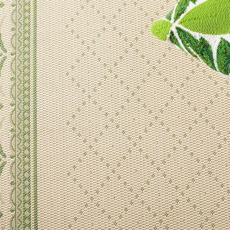 Courtyard CY0901 Power Loomed Indoor and Outdoor Area Rug - Natural/Olive - 4'x5'7" - Safavieh