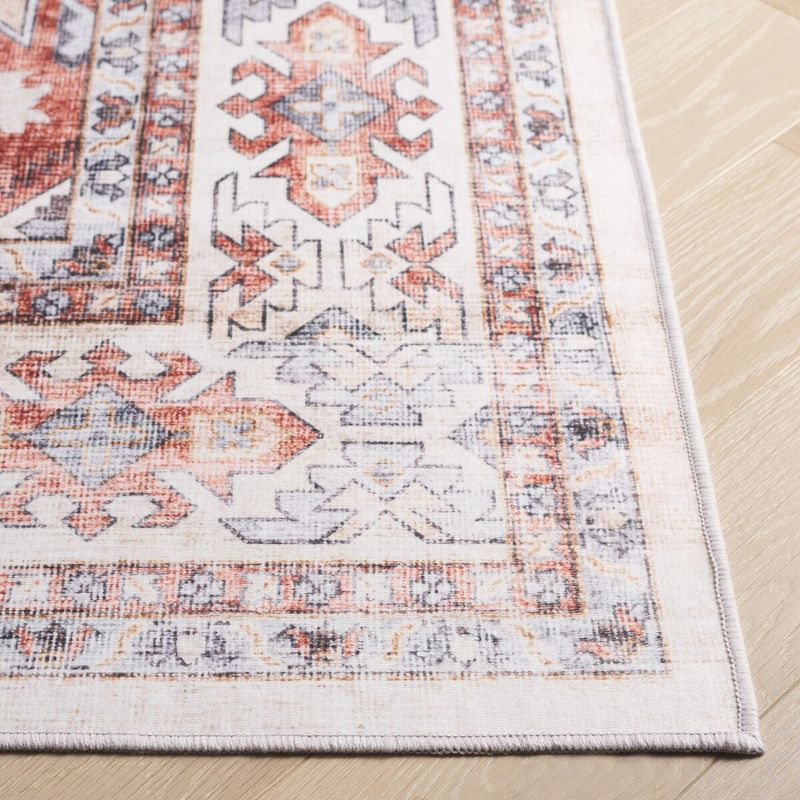 Arizona ARZ512 Power Loomed Machine Washable Area Rug - Rust/Light Blue - 5'x8' - Safavieh.
