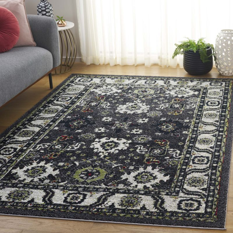 Vintage Hamadan VTH214 Power Loomed Indoor Accent Rug - Dark Grey/Ivory - 2'7"x5' - Safavieh