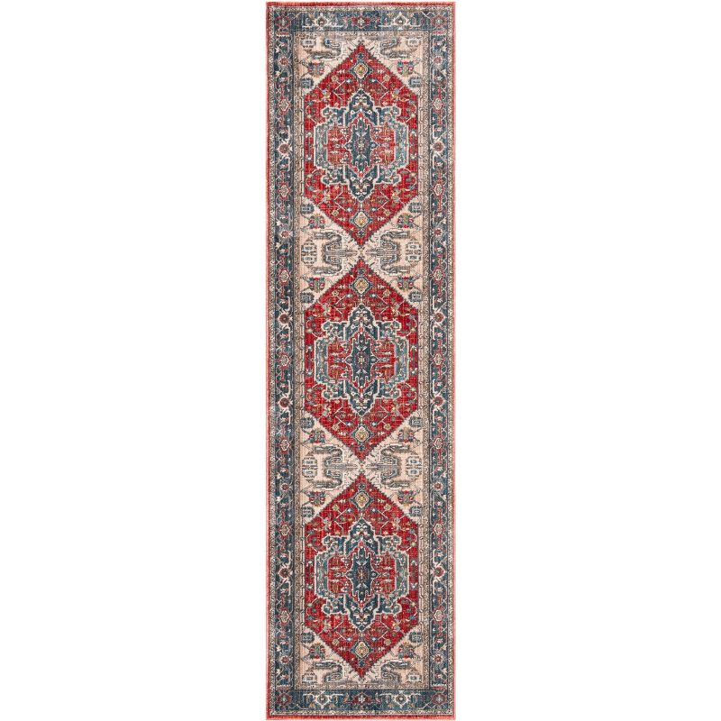 Vintage Persian VTP477 Power Loomed Runner Rug - Red/Blue - 2'2"x8' - Safavieh.