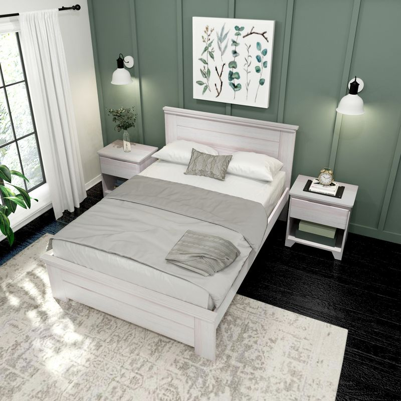 Plank+Beam Farmhouse Full Size Bed Frame with Headboard, Solid Wood Platform Bed