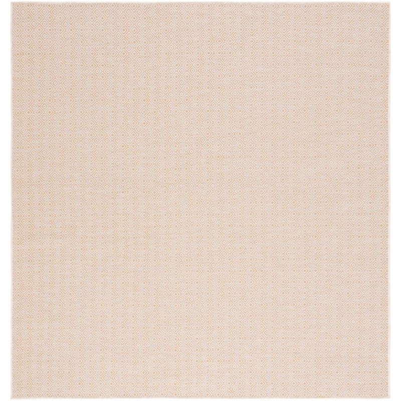 Hampton HTN230 Indoor/Outdoor Machine Made Area Rug - 6'5"x6'5" - Yellow - Safavieh