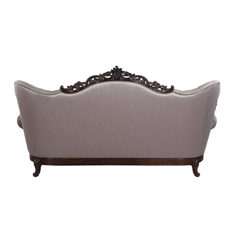 Acme Furniture 92" Benbek Sofa Fabric and Antique Oak Finish: Leather Upholstery, Wood Frame, Includes Accent Pillow