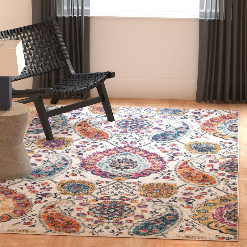 Madison MAD600 Power Loomed Indoor Area Rug - Cream/Multi - 4'x6' - Safavieh