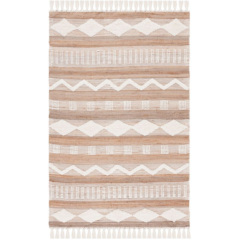 Natural Fiber NF377 Flat Weave Indoor Accent Rug - Natural/Ivory - 3'x5' - Safavieh