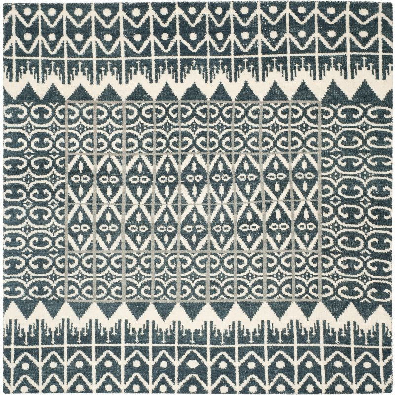 Kenya KNY606 Hand Knotted Area Rug - Charcoal - 7'x7' - Safavieh