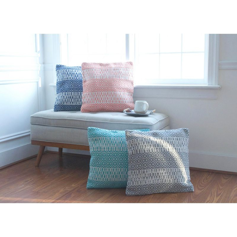 C&F Home Pim Diamond Stripe Aqua Pillow