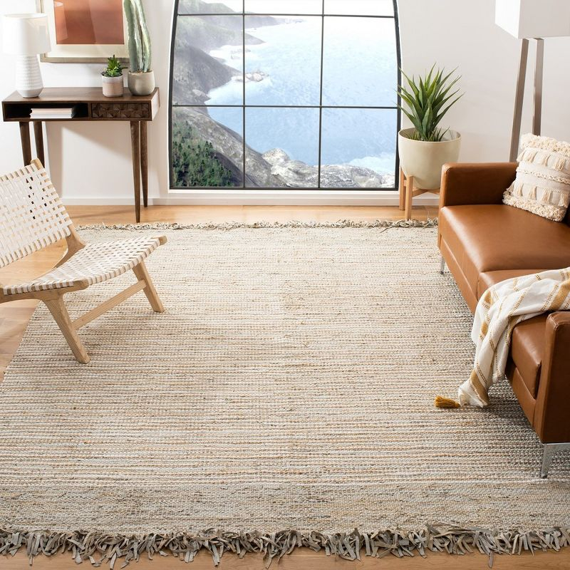 Vintage Leather VTL373 Hand Woven Indoor Area Rug - Beige/Multi - 8'x10' - Safavieh.