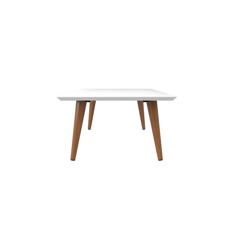 11.81" Utopia High Gloss White Coffee Table with Splayed Legs - Manhattan Comfort: Mid-Century Modern Design