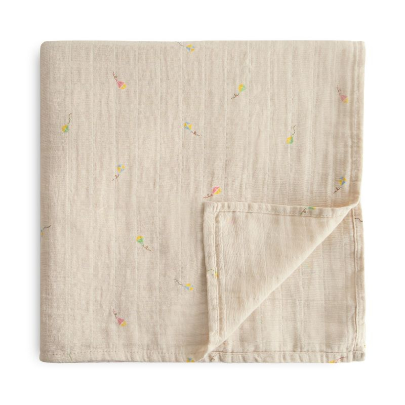 Organic Cotton Muslin Swaddle Blanket Kites One Size