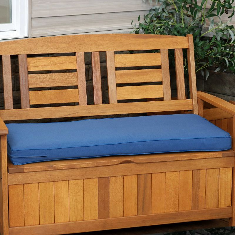 Sunnydaze Indoor/Outdoor Weather-Resistant Olefin Replacement Bench or Patio Swing Seat Cushion - 41" x 18" - Blue