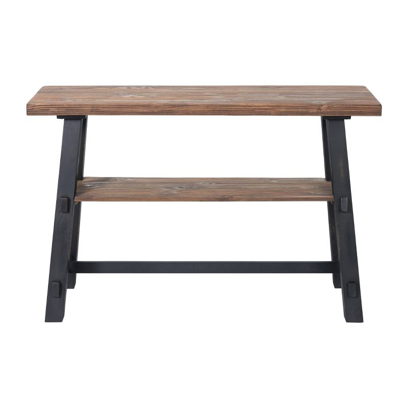 48" Odin Solid Wood Console Table with Shelf Black - Alaterre Furniture: Mid-Century Style, Pine Frame, Easy to Assemble