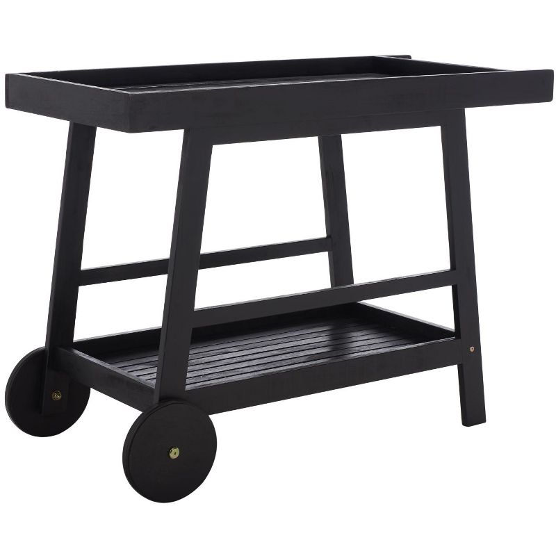 Renzo Indoor/Outdoor Serving Cart PAT7032 - Black - Safavieh