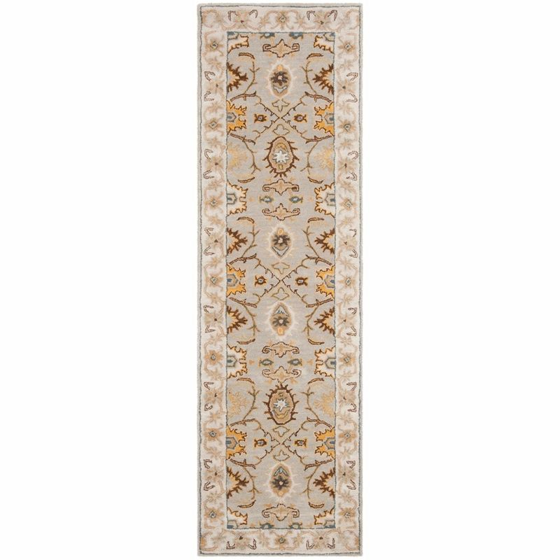 Heritage HG734 Handmade Runner Rug - 2'3"x12' - Light Grey/Grey - Safavieh