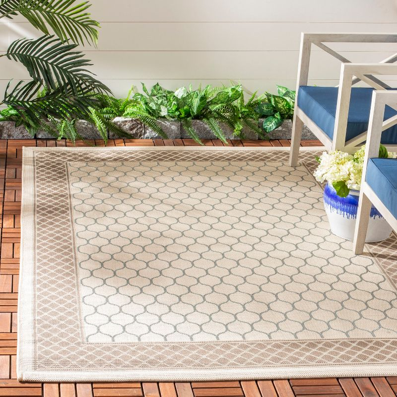 Courtyard CY7933 Power Loomed Indoor/Outdoor Area Rug - Beige/Dark Beig - 5'3"x7'7" - Safavieh.