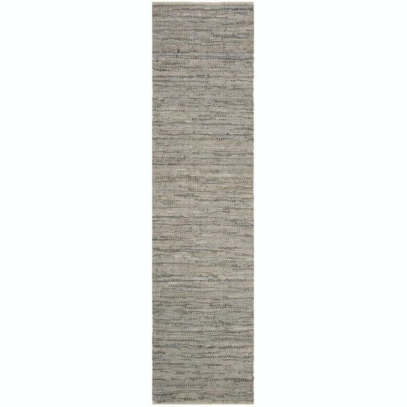 Vintage Leather VTL105 Hand Woven Indoor Runner Rug - Grey - 2'3"x6' - Safavieh.