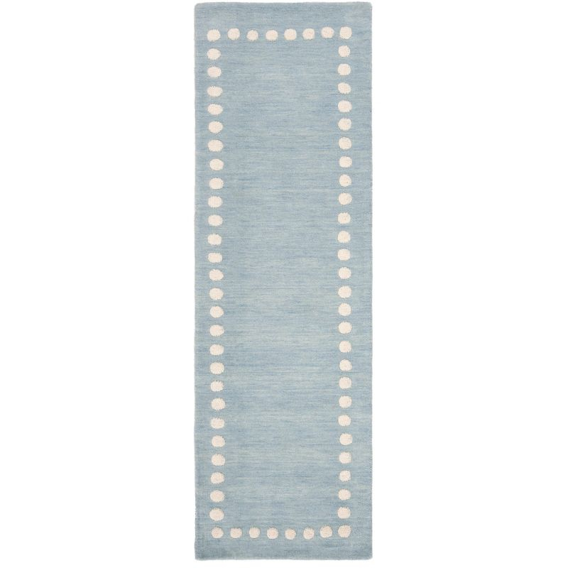 Safavieh Kids SFK802 Hand Loomed Indoor Runner Rug - Blue/Ivory - 2'6"x8' - Safavieh