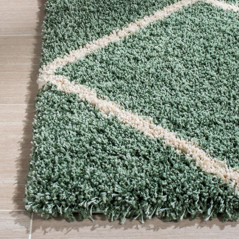 Hudson Shag SGH281 Power Loomed Indoor Area Rug - Green/Ivory - 8'x10' - Safavieh