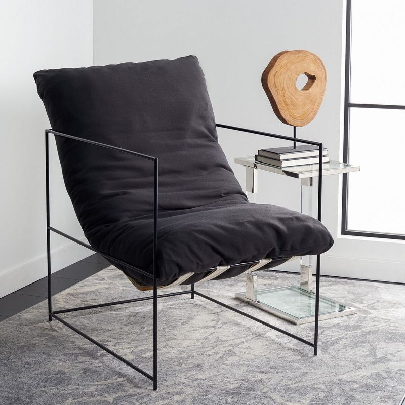 Portland Pillow Top Accent Chair - ACH4511 - Black/Black - Safavieh