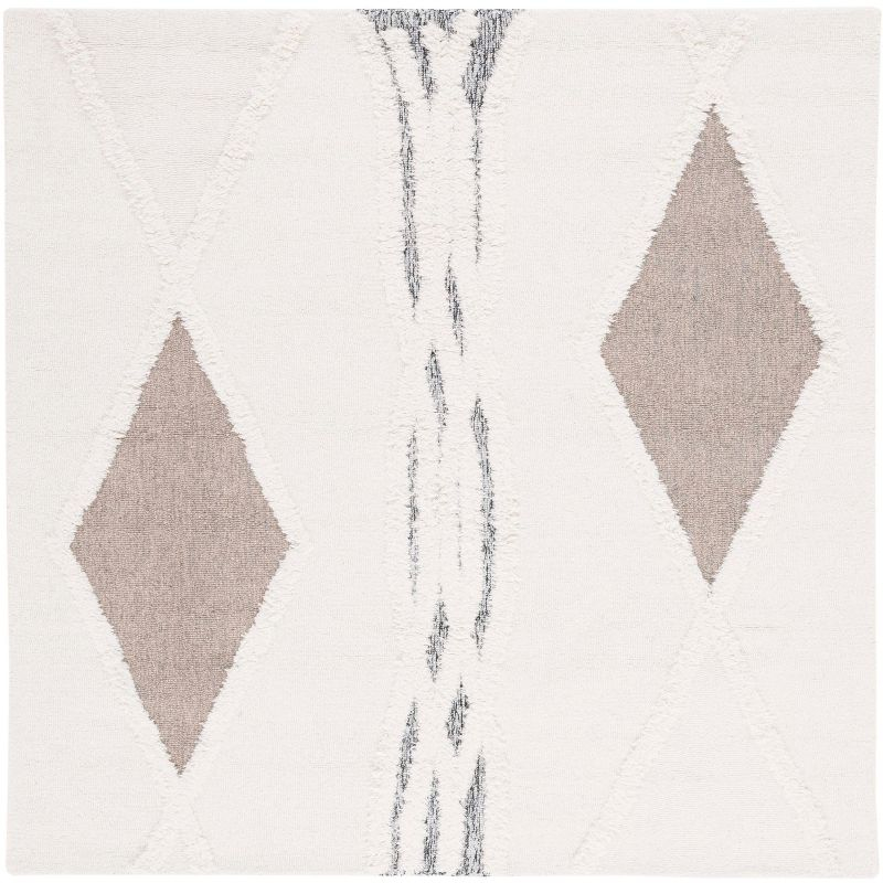 Casablanca CSB981 Hand Tufted Indoor Area Rug - Ivory/Brown - 6'x6' - Safavieh