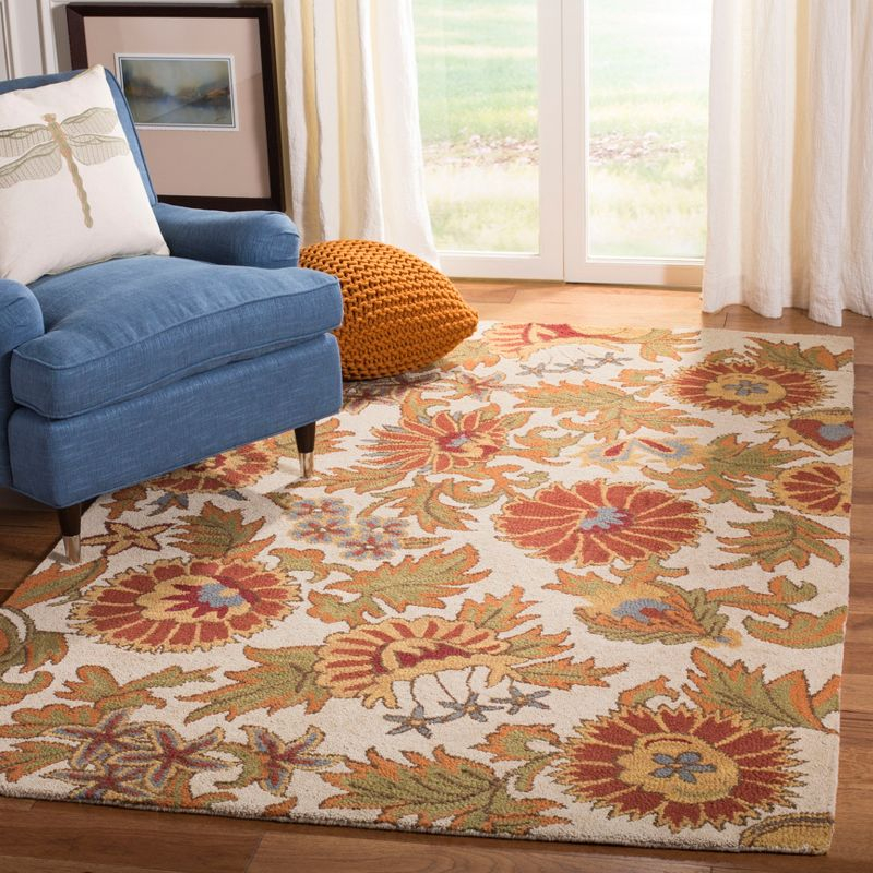Blossom BLM912 Hand Hooked Area Rug - Ivory/Multi - 3'x5' - Safavieh.