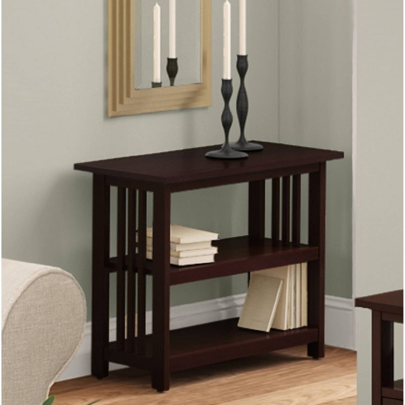 24" 2 shelf Bookshelf Wood Coffee - Alaterre Furniture