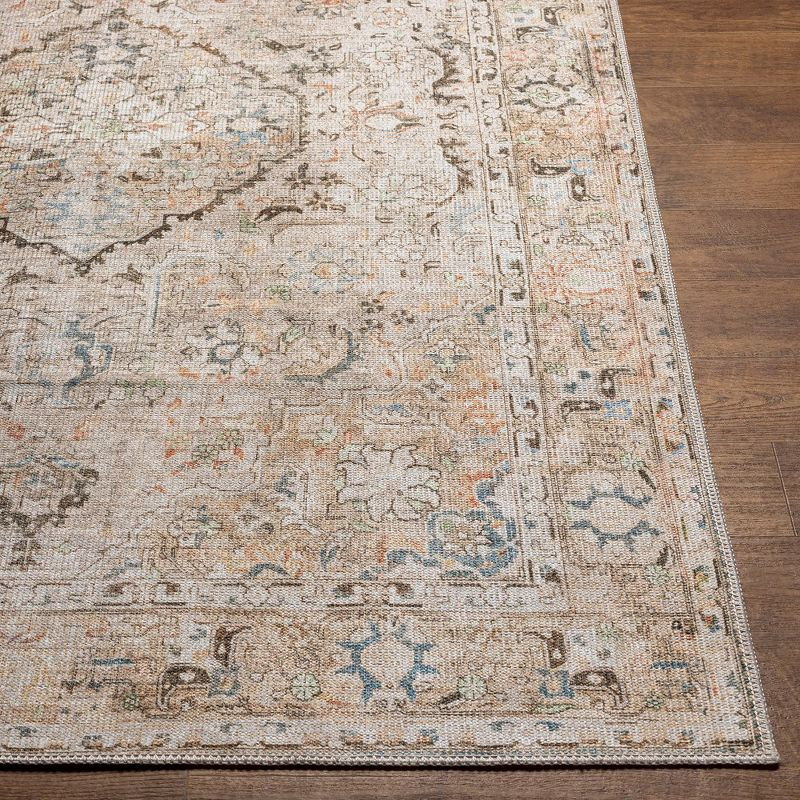 Mark & Day Goose Lake 6'7"x9' Rectangle Washable Woven Indoor Area Rugs Taupe: Stain-Resistant, Traditional, Indoor Use