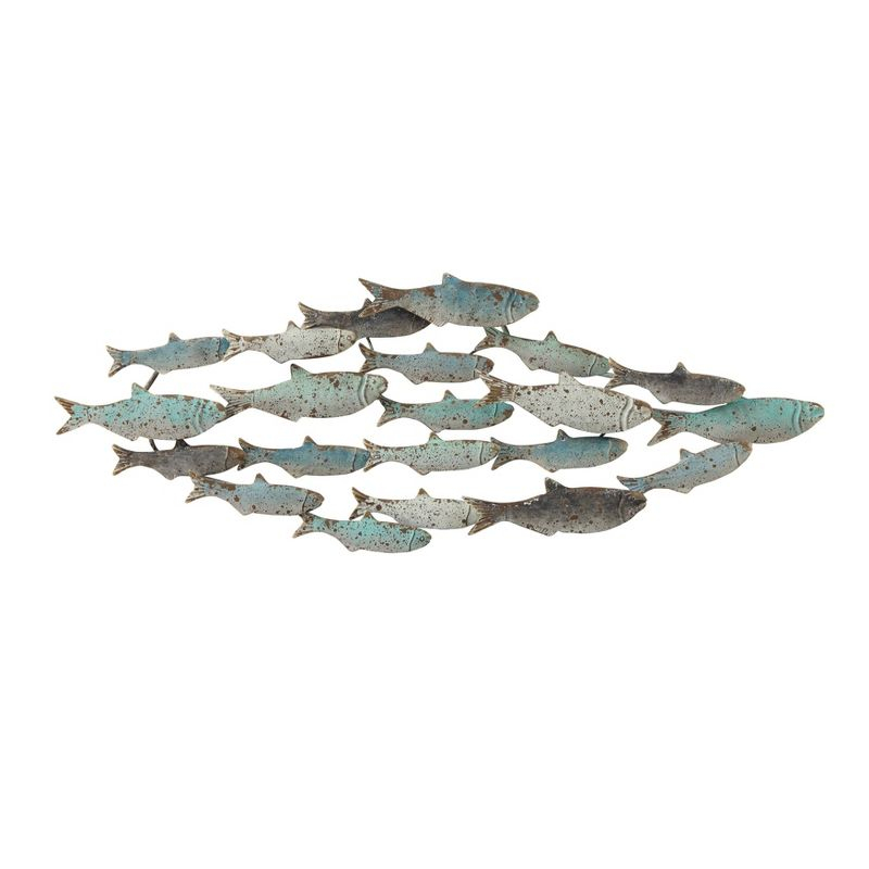 Storied Home Rubber Wood School of Fish Wall Decor