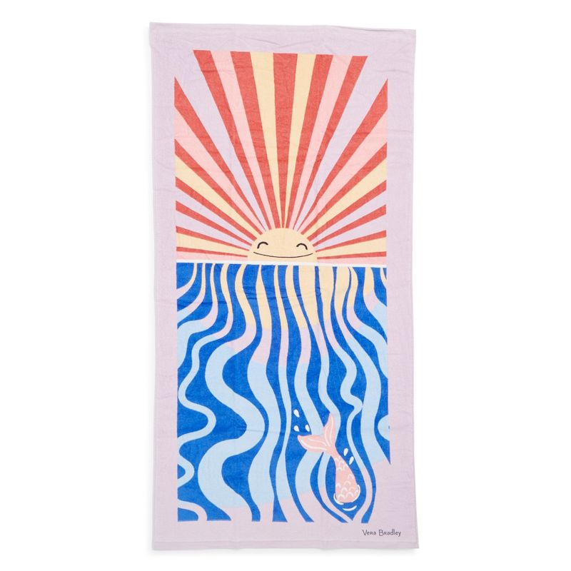Vera Bradley Women's Outlet Cotton Looped Terry Beach Towel Aloha Blooms