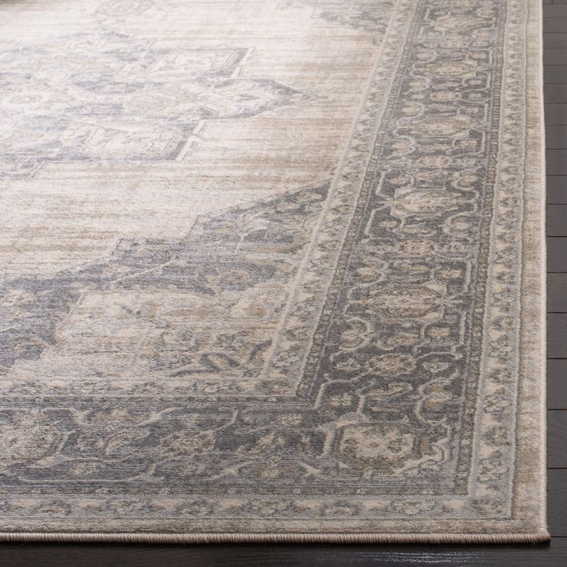 Brentwood BNT865 Power Loomed Indoor Area Rug - Cream/Grey - 5'x5' - Safavieh