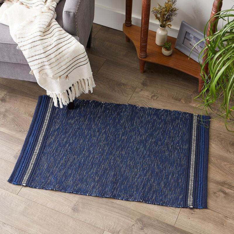 Design Imports Modern Edge Stripe - Nautical Blue - 2 X 3 Ft