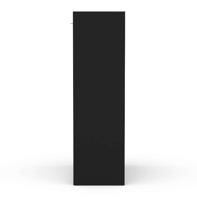 Denmark 2 Sliding Doors Clothing Armoire Black -Polifurniture: Modern Wardrobe Closet with Fixed Shelves