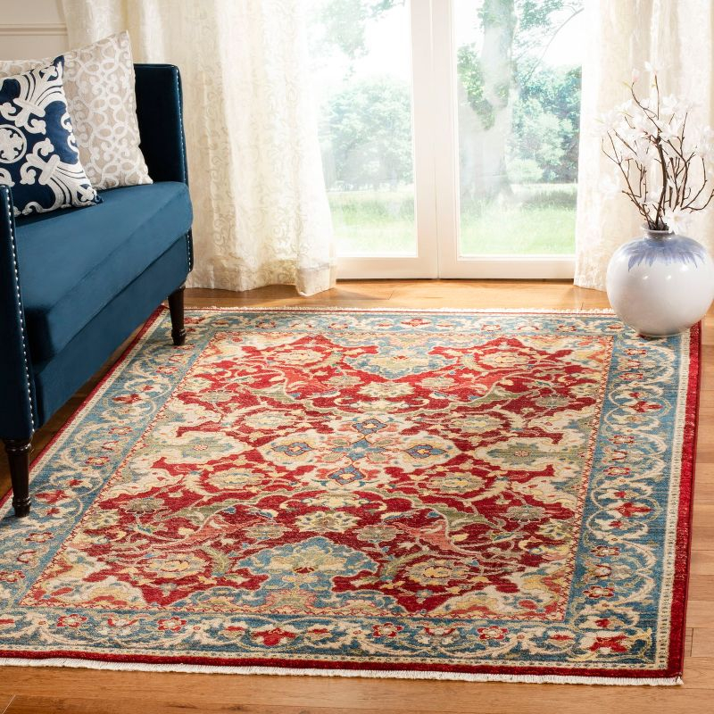 Kashan KSN307 Power Loomed Area Rug - Red/Blue - 5'1"x7'5" - Safavieh