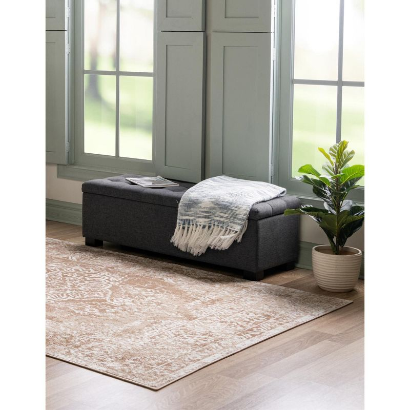 Unique Loom Oxford Collection Area Rug - Bodleian (3'  x 5' 3" Rectangle Beige/Ivory)