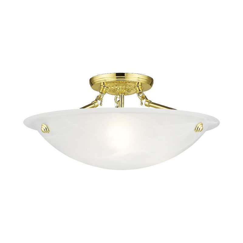 Livex Lighting Oasis 3 - Light Flush Mount in  Polished Brass